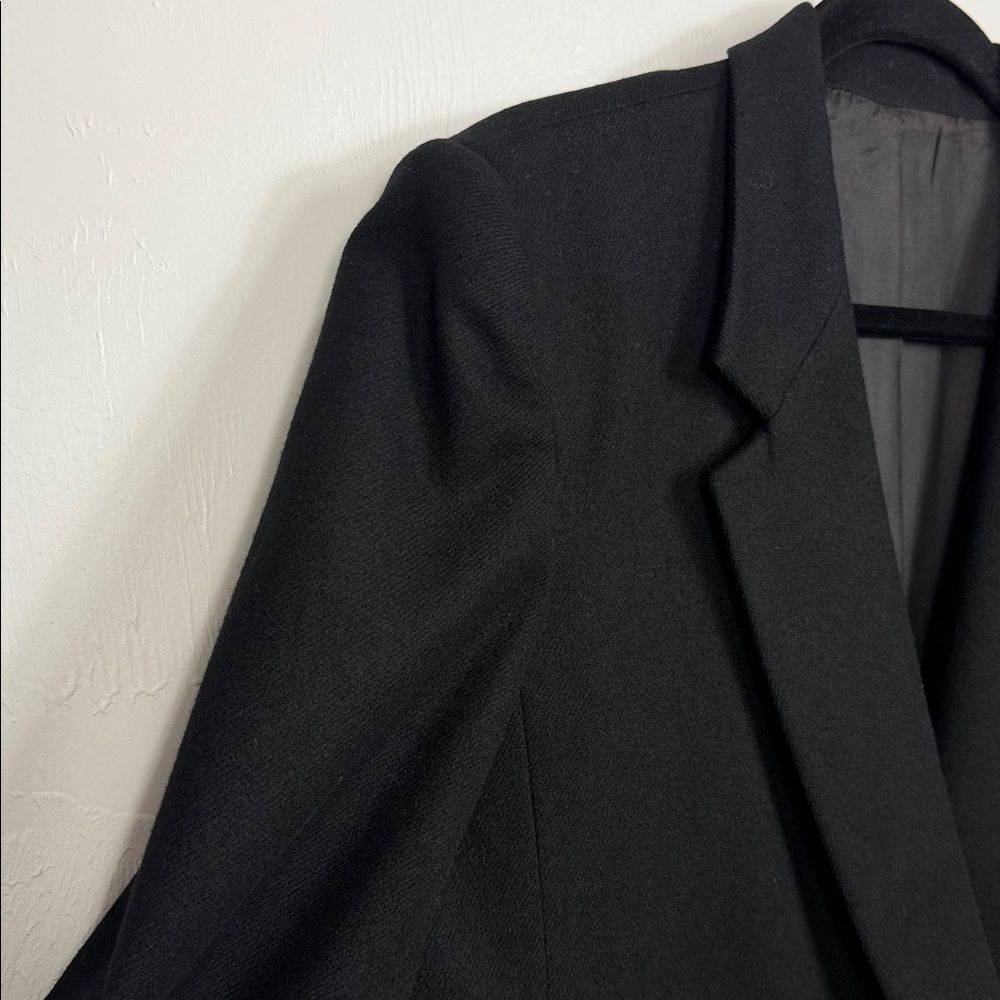 Greg Adams Black Wool Blazer Jacket Women’s Size 13/14 Classic Tailored - Picture 3 of 13
